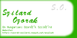 szilard ozorak business card